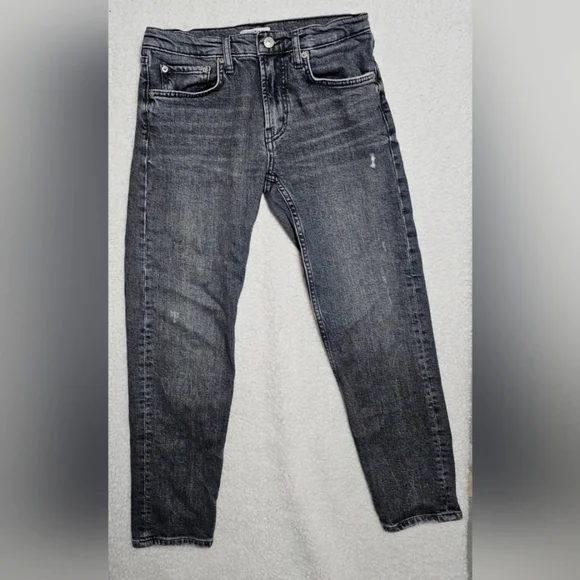 ZARA Black Distressed Straight Fit Premium Denim Collection Size 4 Jean - Picture 6 of 7